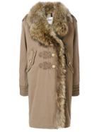 Bazar Deluxe Embroidered Details Shearling Coat - Nude & Neutrals