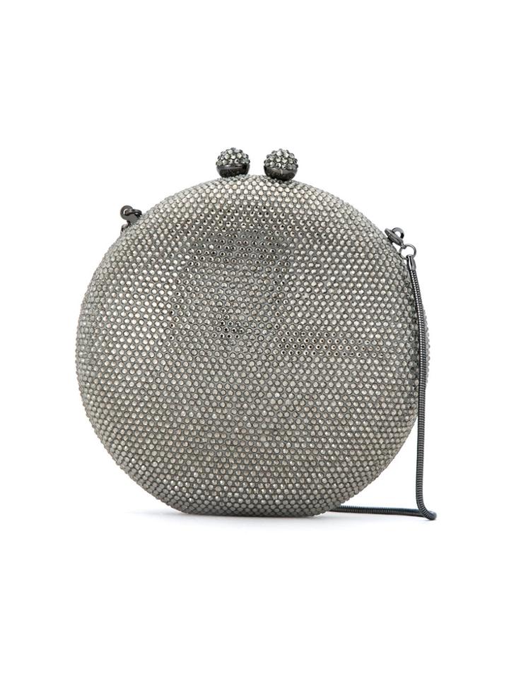 Isla Crystal Embellished Clutch Bag - Grey