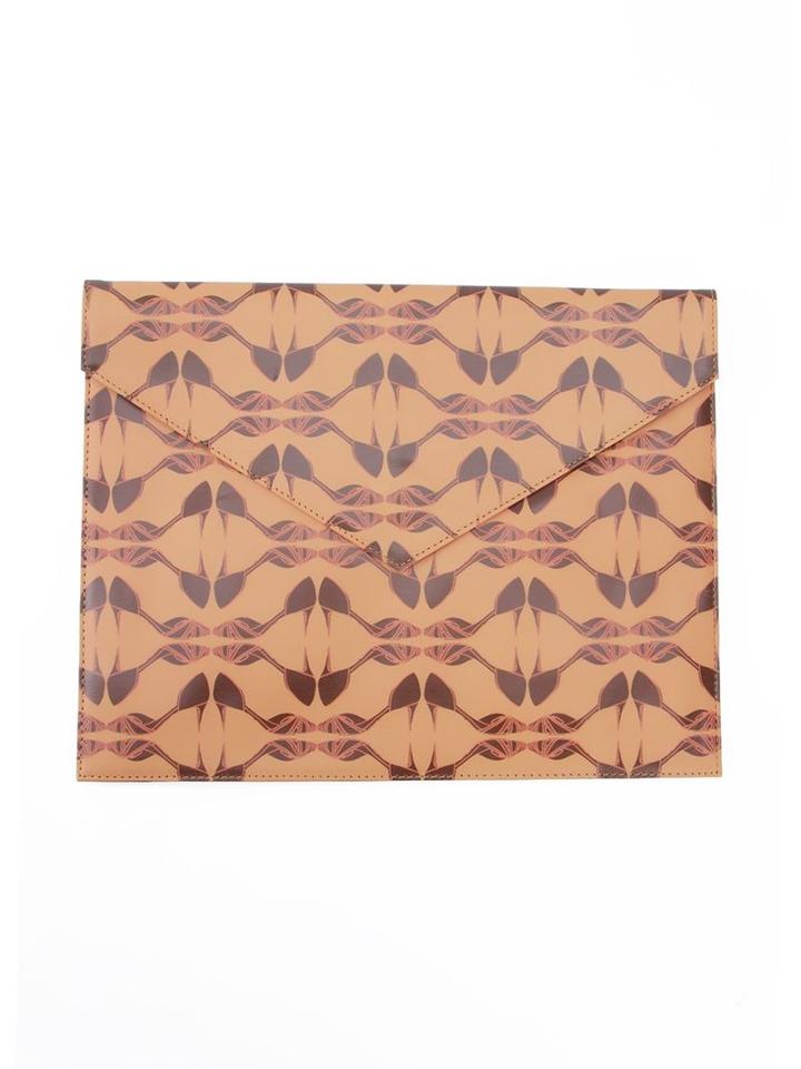 Sarah Chofakian Abstract Print Clutch Bag, Women's, Brown