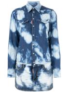 Dsquared2 Bleached Denim Skirt Jumpsuit, Women's, Size: 42, Blue, Cotton/polyester