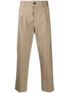 Pt Ghost Project Cropped Pleated Chinos - Neutrals