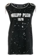 Philipp Plein Embellished Distressed T-shirt - Black