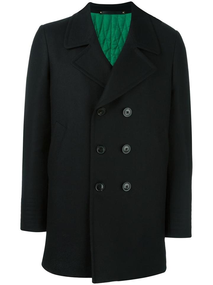 Paul Smith Double-breasted Coat, Men's, Size: Medium, Black, Wool/cupro