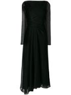 Talbot Runhof Long-sleeved Metallic Dress - Black