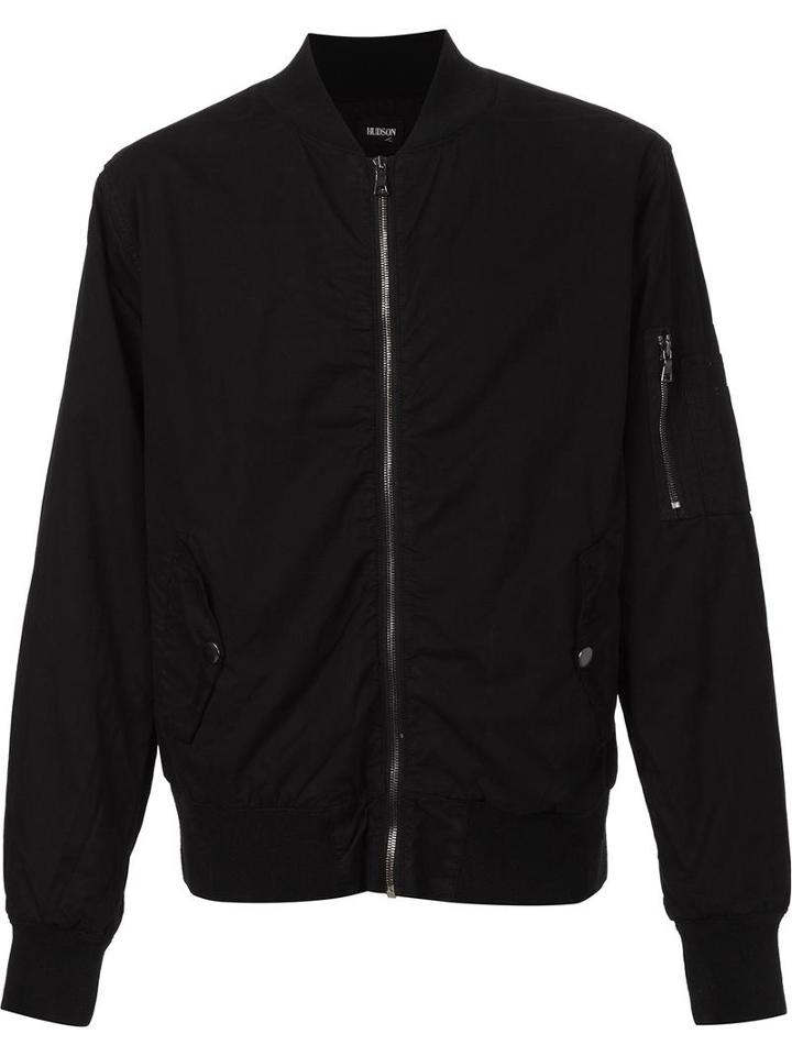 Hudson Zipped Bomber Jacket, Men's, Size: Small, Black, Cotton/supima Cotton