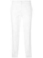 Etro Straight Cropped Trousers, Women's, Size: 42, White, Cotton/spandex/elastane