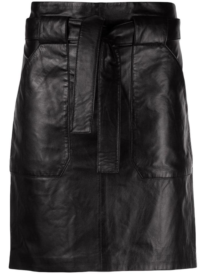 Anine Bing Laurie Tie-waist Mini Skirt - Black