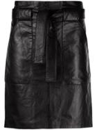 Anine Bing Laurie Tie-waist Mini Skirt - Black