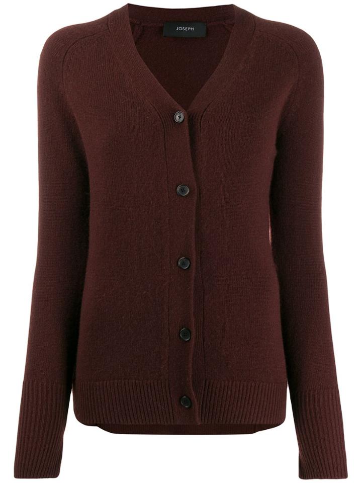 Joseph Cashmere Buttoned Cardigan - Red