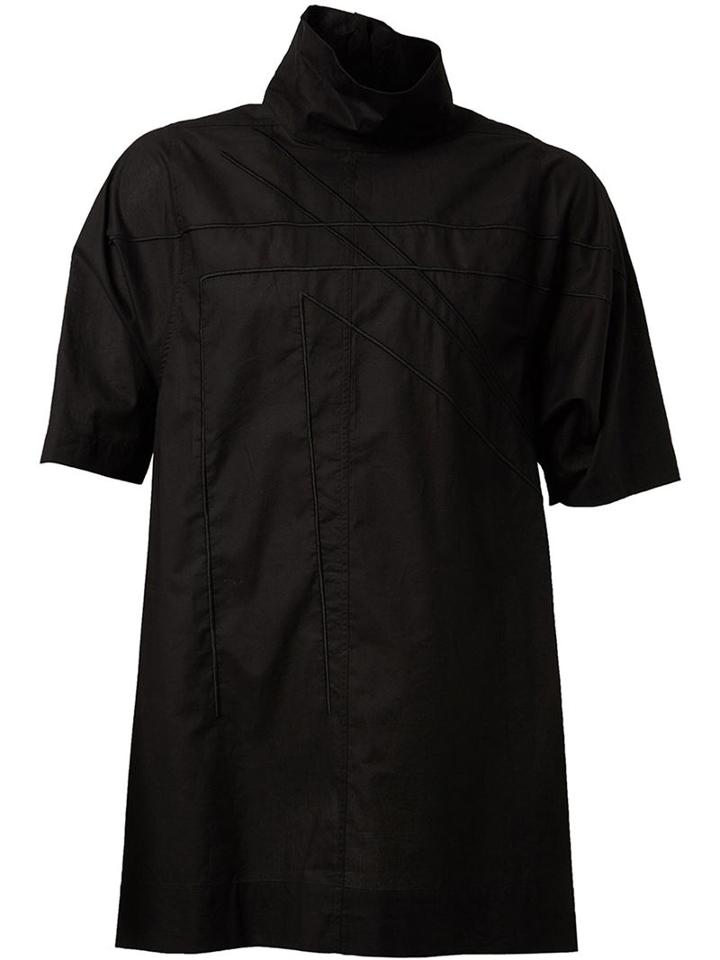 Rick Owens Funnel Neck Top, Men's, Size: Xs, Black, Cotton/polyester