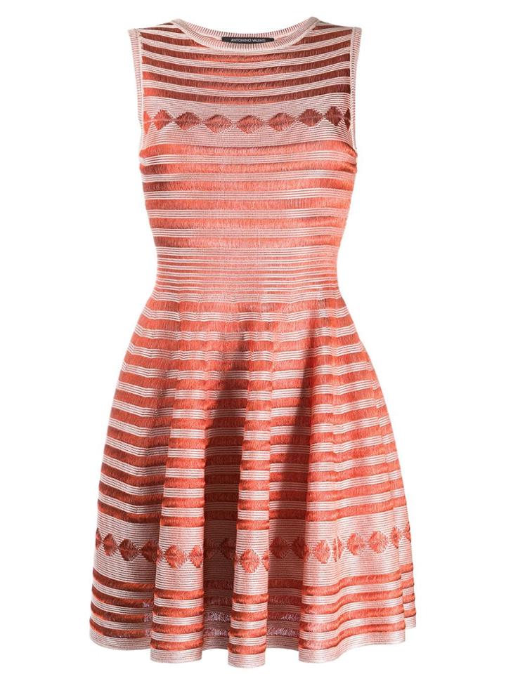 Antonino Valenti Embroidered Flared Dress - Orange