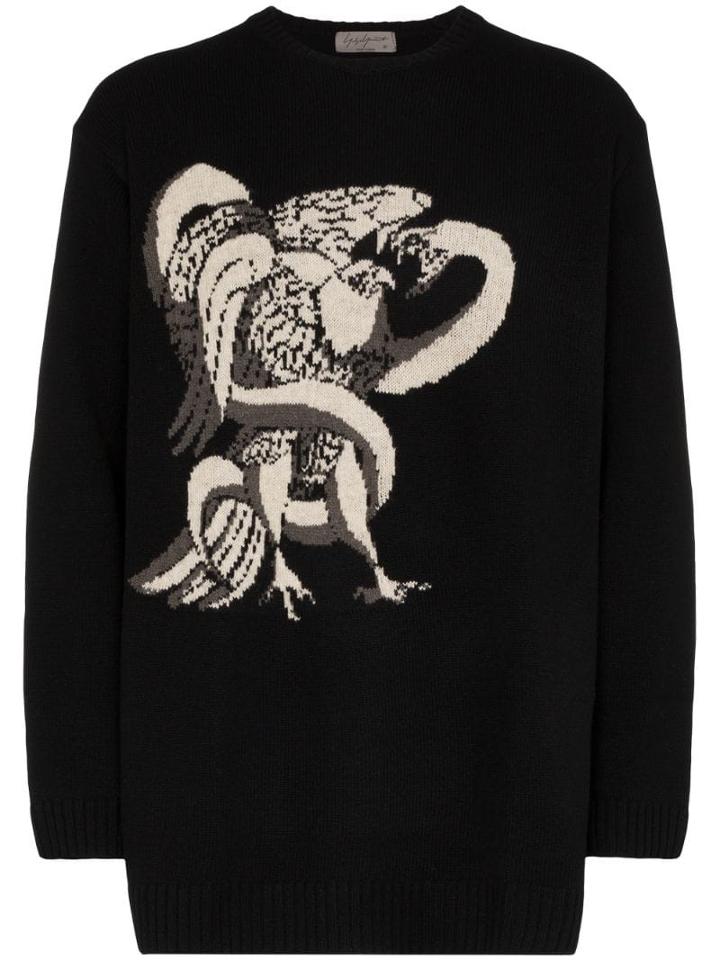 Yohji Yamamoto Intarsia Knit Jumper - Black