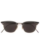 Thom Browne Rectangular Shape Sunglasses, Men's, Grey, Titanium