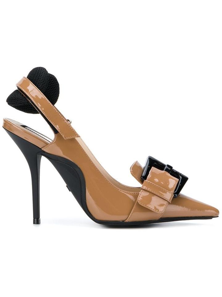 Nº21 Buckle-detail Slingback Pumps - Brown