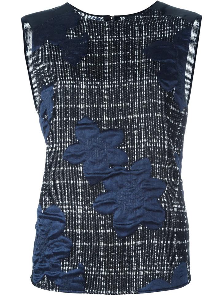 Giorgio Armani Floral Embellished Sleeveless Blouse