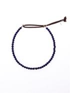 Catherine Michiels Beaded Bracelet, Women's, Blue, Leather/pearls/silver