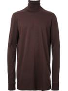 Rick Owens Roll Neck Sweatshirt, Men's, Size: Xs, Brown, Cotton