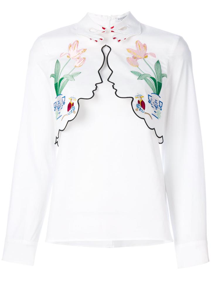 Vivetta Embroidered Detail Blouse - White