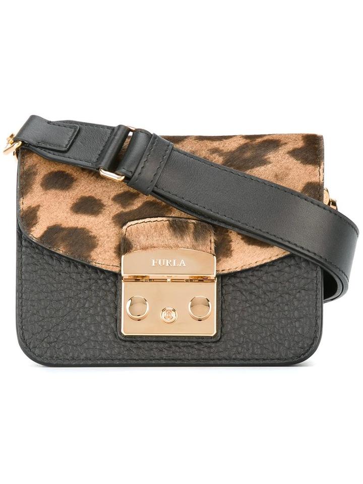 Furla 'metropolis' Crossbody Bag, Women's, Black, Calf Leather/calf Hair