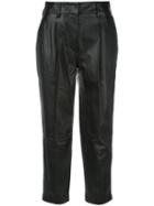 3.1 Phillip Lim Cropped Trousers, Women's, Size: 0, Black, Polyester/lamb Skin