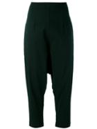 Rundholz Drop Crotch Trousers, Women's, Size: Large, Black, Cotton/linen/flax/viscose/spandex/elastane