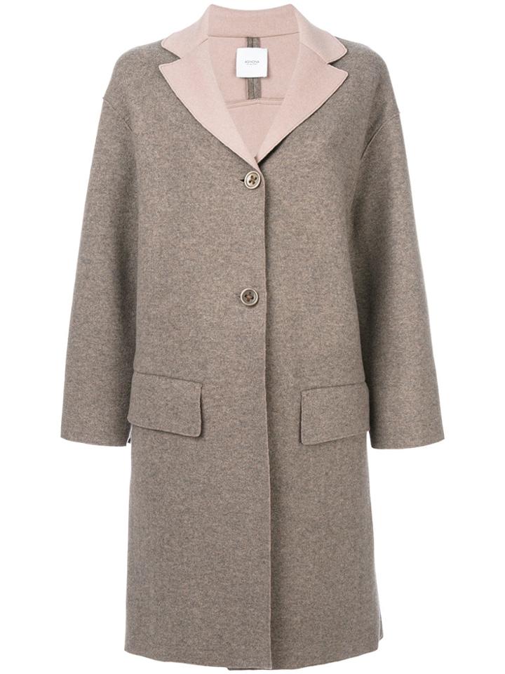 Agnona Buttoned Coat - Nude & Neutrals