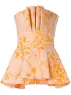 Bambah Embroidered Peplum Top - Yellow