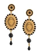Dolce & Gabbana Drop Medallion Earrings - Gold