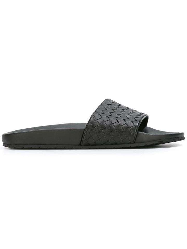 Bottega Veneta Lake Slides - Black