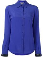 Moschino Buckle Cuff Blouse, Women's, Size: 48, Blue, Silk/polyester/polyurethane