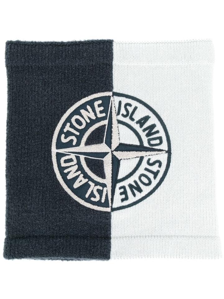 Stone Island Logo Knit Scarf - Grey