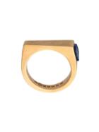 Maison Margiela Gem Detail Flat Top Ring, Men's, Size: Large, Metallic