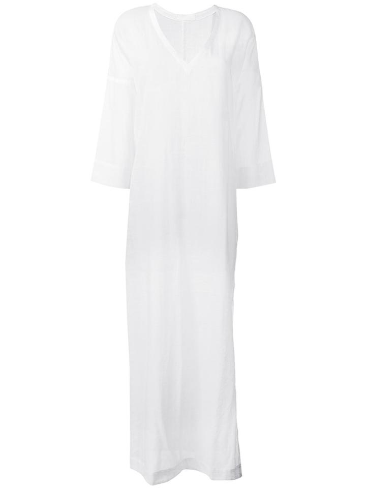 Casa Nata - Drawstring Waist Maxi Dress - Women - Cotton - M, White, Cotton