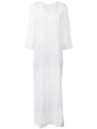 Casa Nata - Drawstring Waist Maxi Dress - Women - Cotton - M, White, Cotton