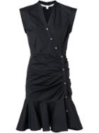 Veronica Beard Buttoned Ruffle Hem Dress