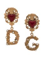 Dolce & Gabbana Logo Heart Earrings - Gold