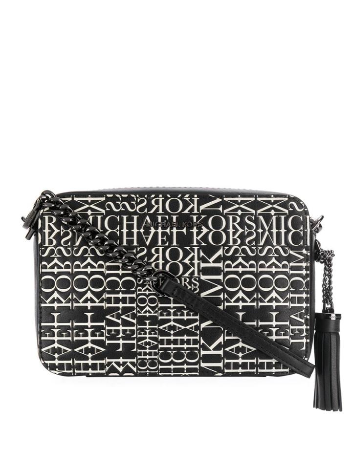 Michael Michael Kors Ginny Logo Print Bag - Black