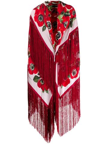 Dolce & Gabbana Anemone Print Foulard - Red