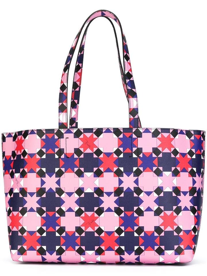 Emilio Pucci Geometric Pattern Medium Tote, Women's, Purple