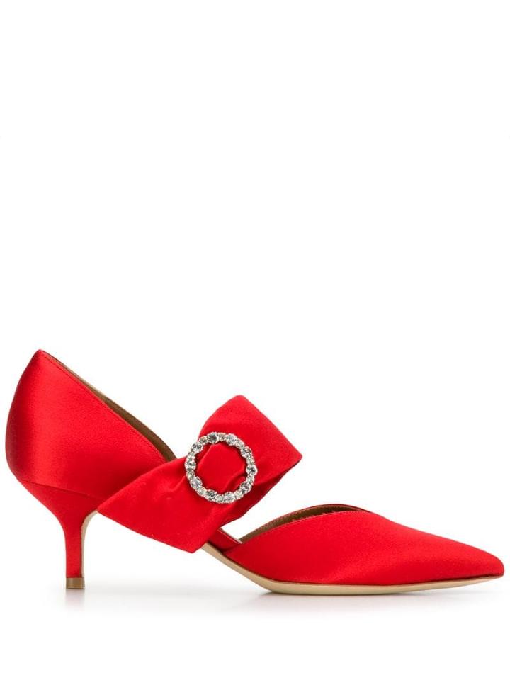 Malone Souliers Maite Crystal-buckle Mules - Red