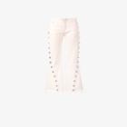 Marques'almeida Capri Buttoned Jeans, Women's, Size: 10, Nude/neutrals, Cotton/metal