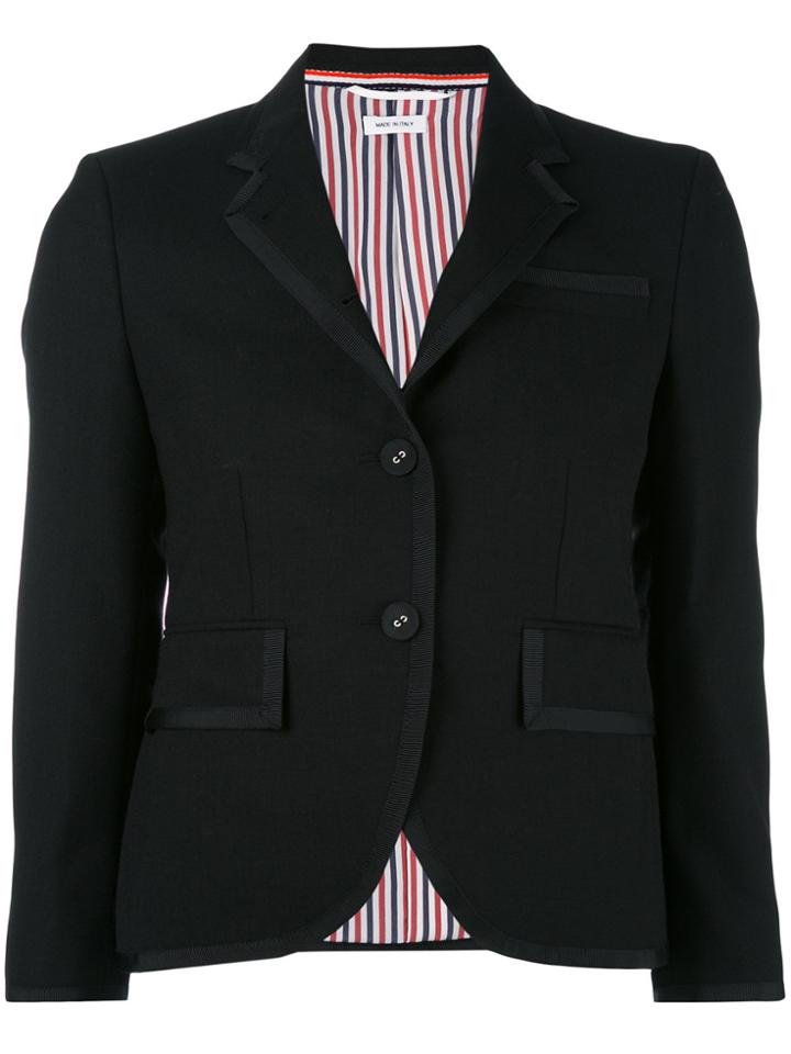 Thom Browne Classic Single Breasted Sport Coat With Grosgrain Tipping