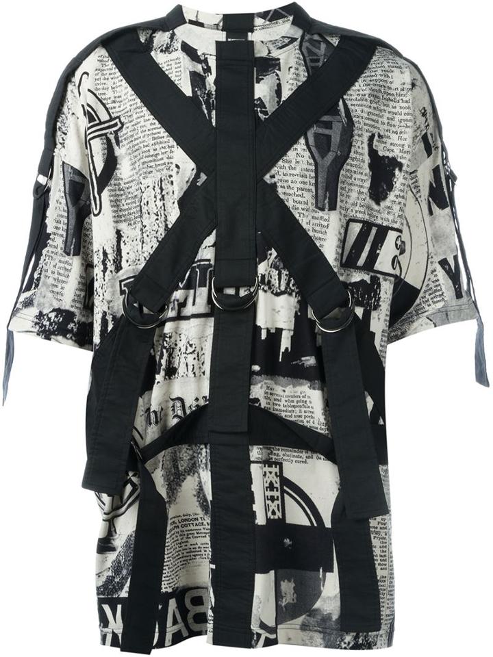 Ktz Newspaper Print T-shirt, Men's, Size: Xxs, Nude/neutrals, Cotton