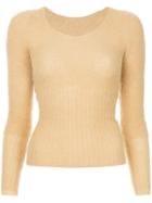 Jacquemus Cropped Ribbed Knit Sweater - Neutrals