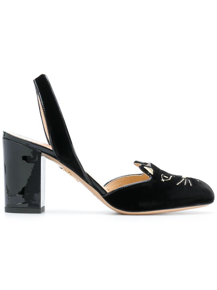 Charlotte Olympia Kitty Slingback Pumps - Black