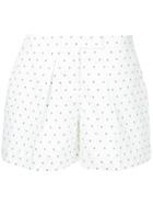 Jil Sander Navy Micro-print Pleated Shorts - White