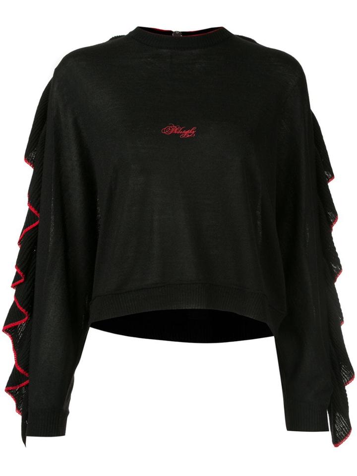 Philosophy Di Lorenzo Serafini Frilled Knit Top - Black