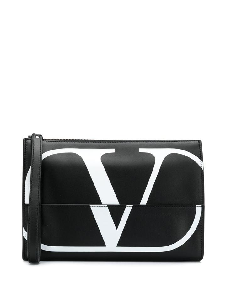 Valentino Go Logo Clutch - Black