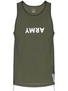 Satisfy Army Print Perforated Vest - Green