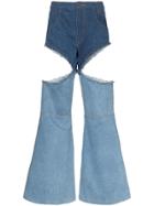 Telfar Cut-out Boot Cut Jeans - Blue